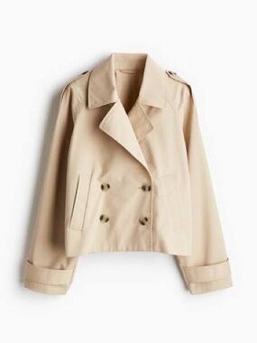 H&M Beige Double-Breasted Trench Coat